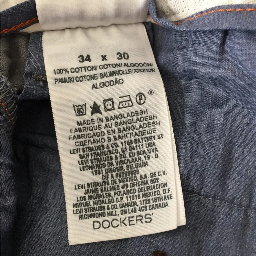Men’s Dockers Pacific Field Khaki Collection Gray 100% Cotton Excellent 34 x 30 - Picture 4 of 4